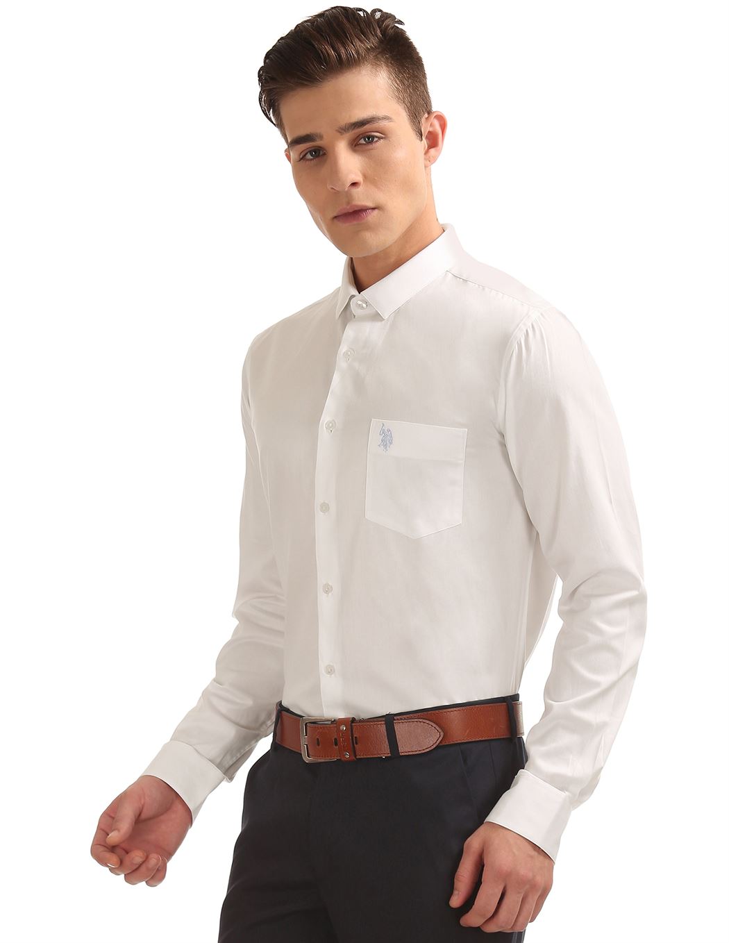 U.S. Polo Assn. Men White Formal Shirt